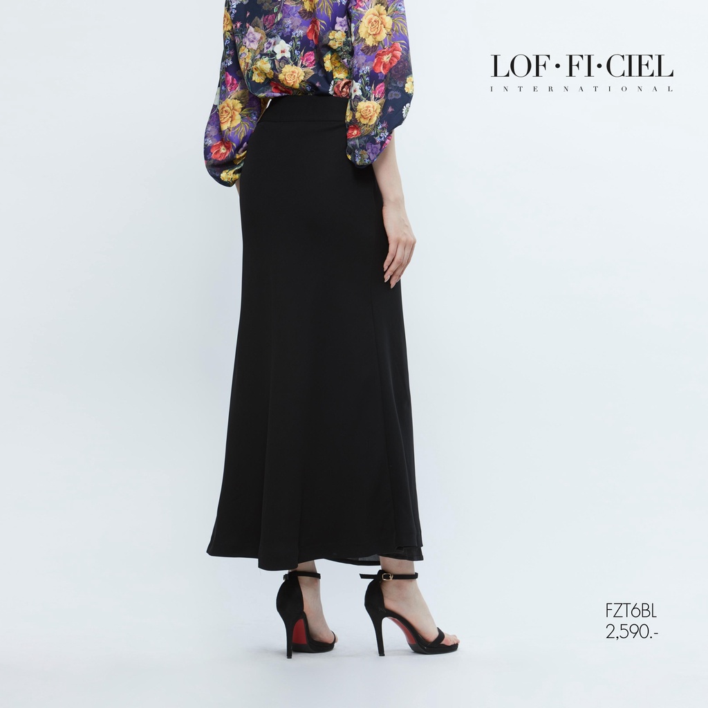 lofficiel-กระโปรงยาวผ้าsuperblack-fzt6bl