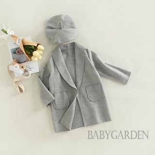 Babygarden เสื้อแจ็กเก็ตแขนยาว คอปก แต่งกระเป๋าคู่ ให้ความอบอุ่น แฟชั่นฤดูใบไม้ร่วง และฤดูหนาว สําหรับเด็กผู้หญิง อายุ 3-7 ปี
