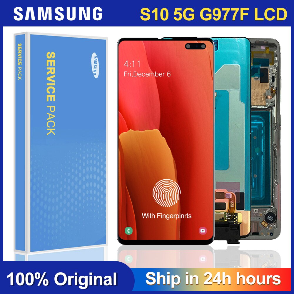 6.7''ของแท้ หน้าจอสัมผัส LCD แบบเปลี่ยน สําหรับ SAMSUNG S10 5G S10 5G ...