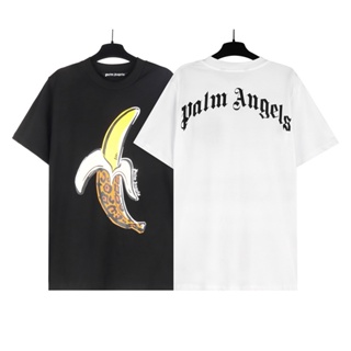 Palm angl * * เสื้อแขนสั้น ผ้านิ่ม พิมพ์ลายโลโก้กล้วย แฟชั่นสร้างสรรค์