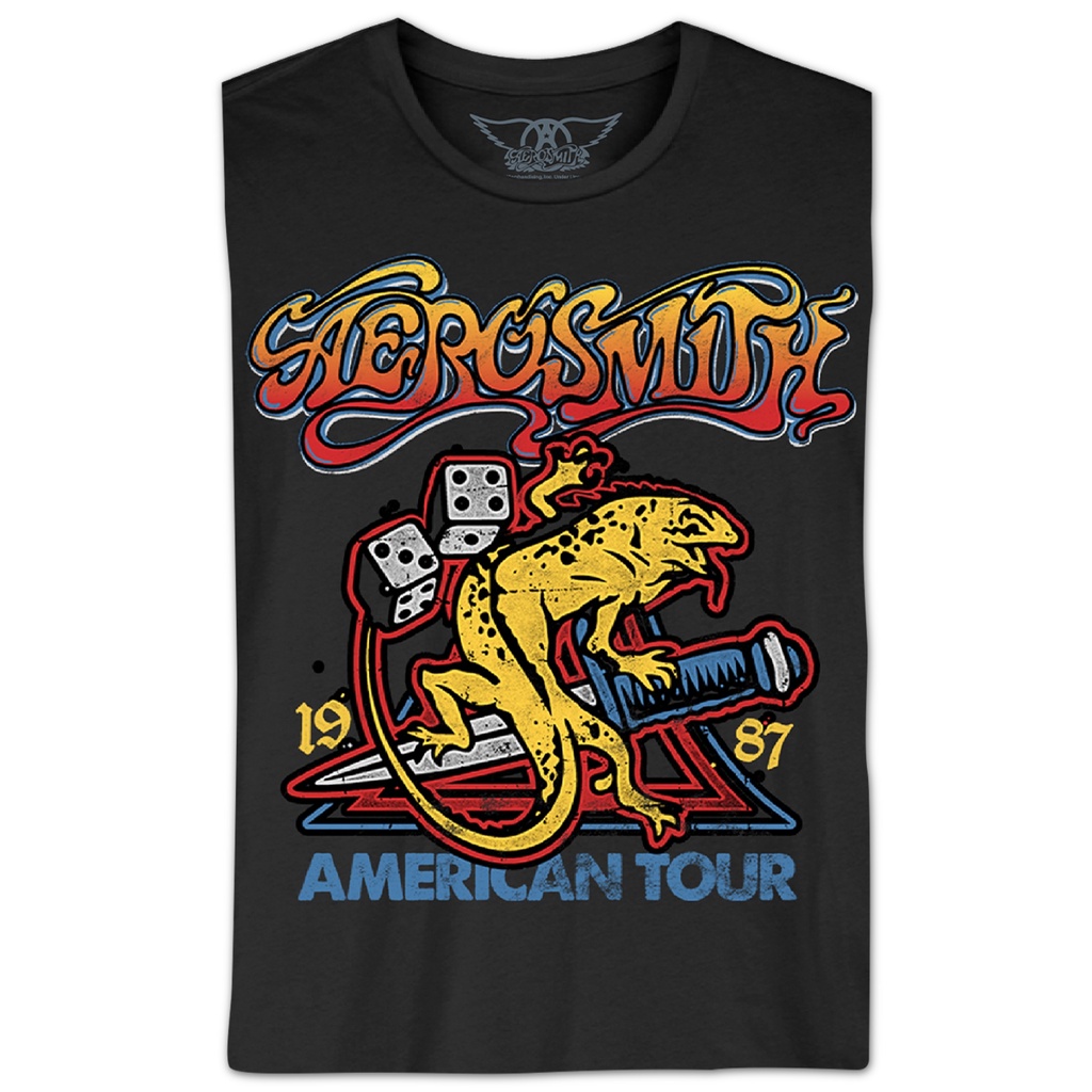 1987-american-tour-aerosmith-t-shirt-เสื้อตราหานคู่-เสื้อยืด