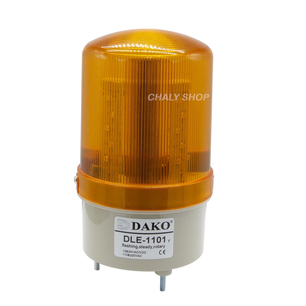 dako-dle-1101-yellow-ไฟหมุน-led-3-นิ้ว-สีเหลือง-ไม่มีเสียง-12-24vac-vdc-110-220vac-ไฟหมุน-ไฟเตือน-ไฟฉุกเฉิน