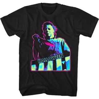 Neon The Shape Michael Myers Halloween T-Shirt เสื้อยีด เสื้อสาวอวบ