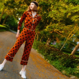 [asv aw21] Caramel Choc-chip PJ Pants กางเกงผู้หญิง ขายาว ผ้าลายจุด