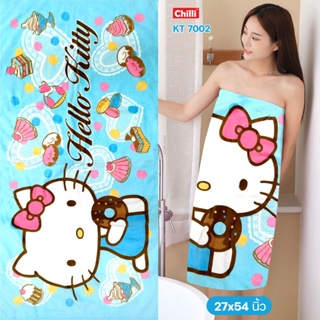 "ของแท้ 100%" Sanrio ผ้าขนหนู Hello Kitty KT-7002  ขนาด 27x54 นิ้ว