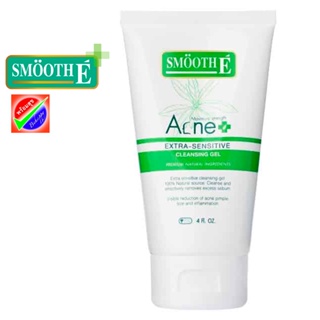 Smooth E Acne Extra Sensitive Cleansing Gel 4Oz. วันผลิต 04/2022 เจลล้างหน้า รักษาสิว ลดมัน เหมาะกับผิวแพ้ง่าย สมูทอี