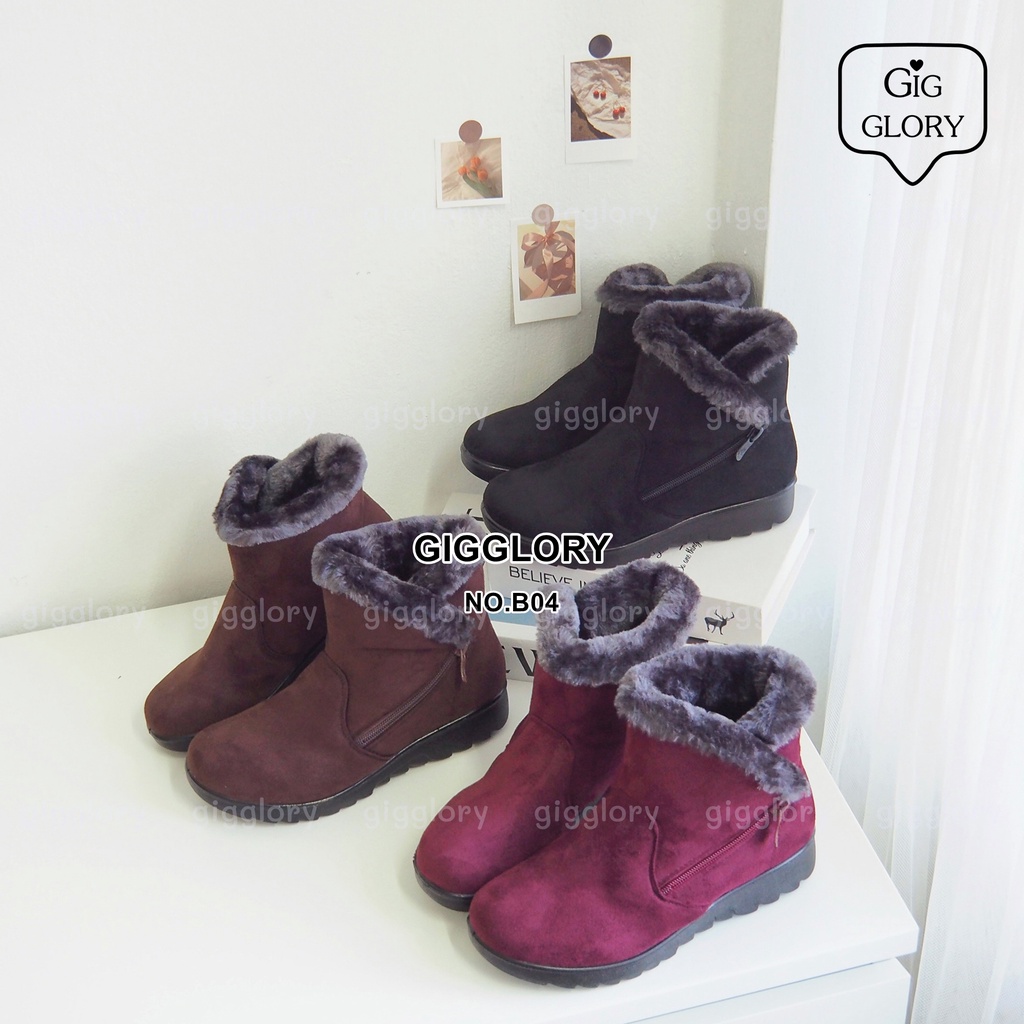 ภาพหน้าปกสินค้า️ พร้อมส่ง รองเท้าบูทเดินหิมะ บูทกันหนาว มีซิปข้าง (No.B04)