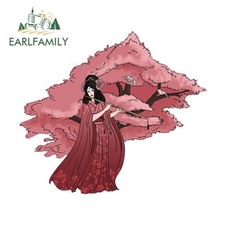 Earlfamily สติกเกอร์ไวนิล Geisha กันน้ํา กันรอยขีดข่วน สําหรับติดตกแต่งหน้าต่างรถยนต์ รถจักรยานยนต์ 13 ซม. x 11.3 ซม.