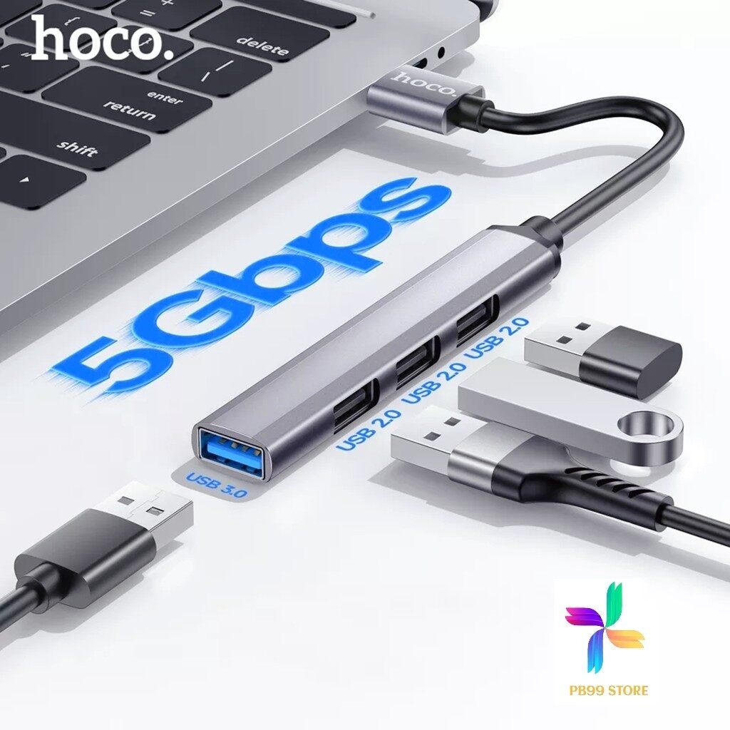 Hoco HB26 Hub USB 4in1 Adapter ฮับต่อพ่วงเพิ่มช่อง USB สำหรับโอนถ่าย