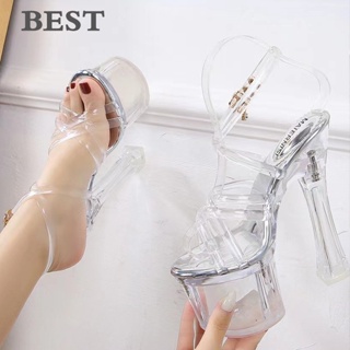 PAGEANT GLASS HEELS โปร่งใส 8 นิ้ว Pagent heels