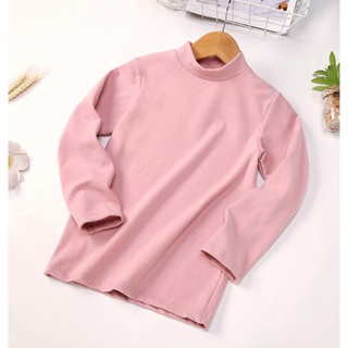 TLG-1315 เสื้อแขนยาวเด็กผู้หญิง sweater คอเต่า สีชมพู