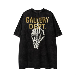 ❤ ❀ [พร้อมส่ง] ❤เสื้อยืดแขนสั้น พิมพ์ลายหัวกะโหลก GALLERY DEPT Gilded สําหรับผู้ชาย และผู้หญิง