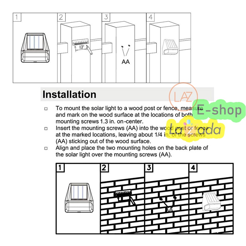 solar-light-1-led-ติดบันไดหน้าบ้าน-รั้วบ้าน-ไฟเหลือง-เพิ่มความสวยงาม