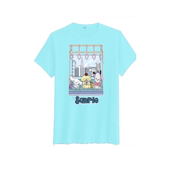 เสื้อยืดพิมพ์ลาย-sanrio-sky-train