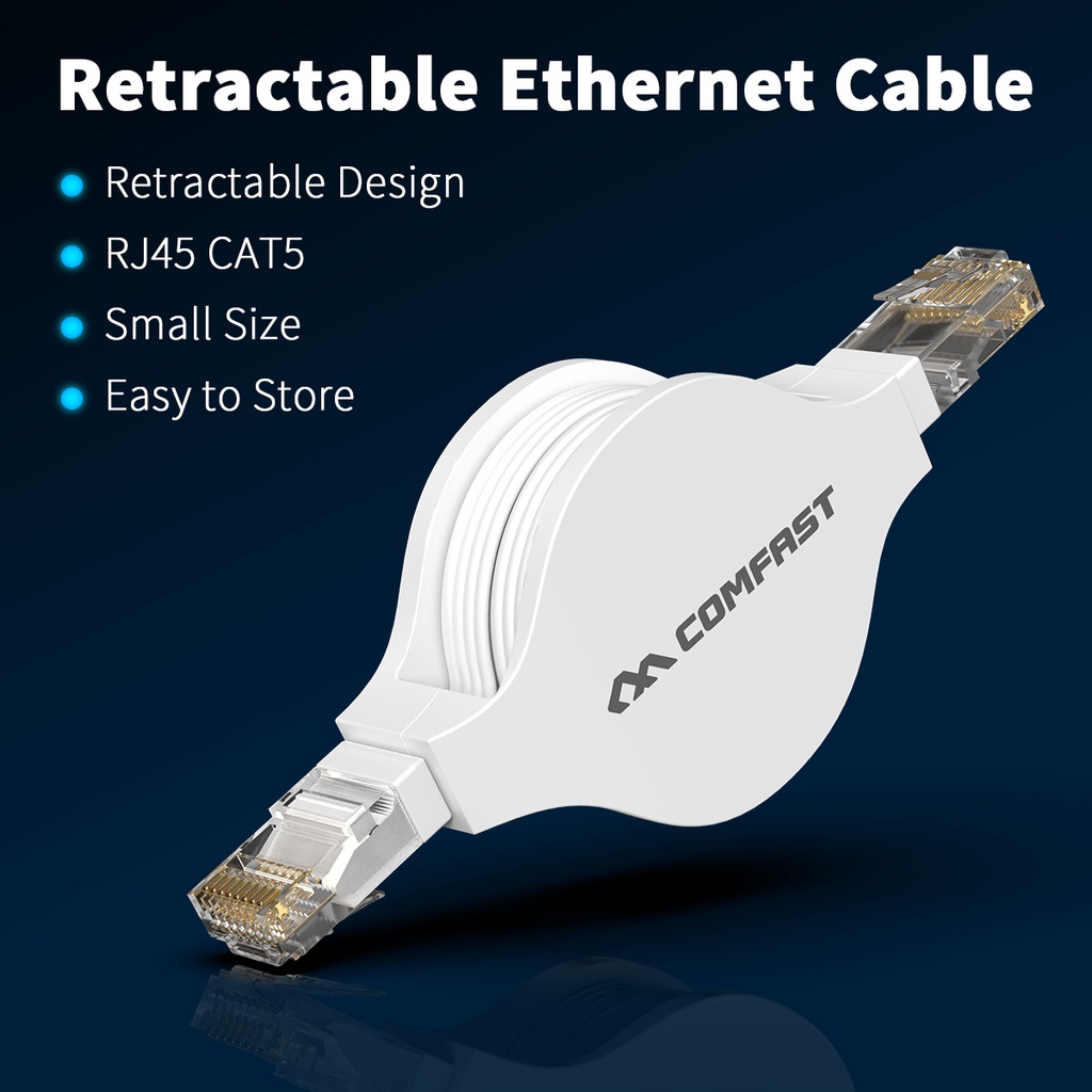 ภาพสินค้าPortable internet cable cat5 RJ45 Ethernet LAN Internet Network Cable for Laptop Router Network Cables 100Mbps 1M จากร้าน comfast_thailand.th บน Shopee ภาพที่ 2