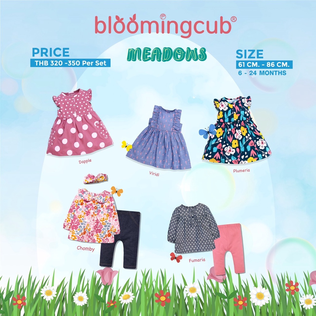 bloomingcub-meadows-ชุดเซ็ตเสื้อกางเกงเด็ก-ชุดเด็กผู้หญิง-ผ้าคอตตอน-นิ่ม-ใส่สบาย-ขนาด-6-เดือน-24-เดือน