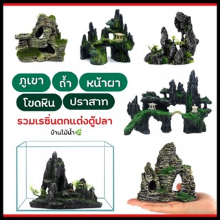 ภูเขาตกแต่งตู้ปลา ภูเขาเทียม ถ้ำเทียม โขดหิน หน้าผาเทียม ปราสาทเทียม เรซิ่น มีหลากหลายแบบให้เลือก | บ้านไม้น้ำ🌿
