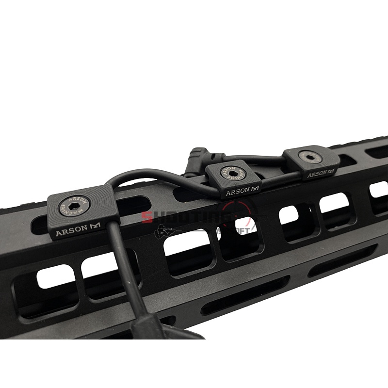ตัวจัดเก็บสายไฟสวิทช์หางหนู MLok Wire Guide System สำหรับราง MLok
