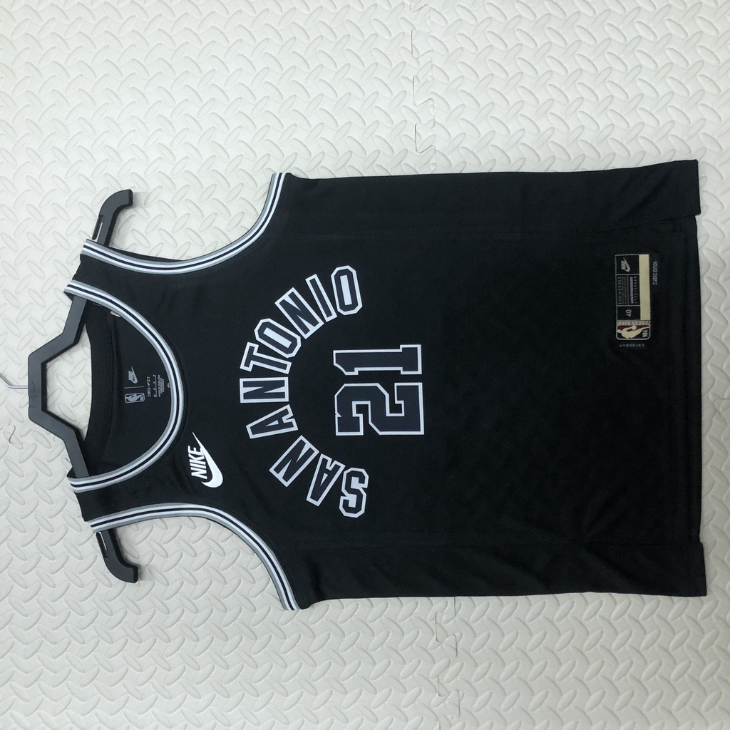 เสื้อกีฬาบาสเก็ตบอล-ลายทีม-san-antonio-spurs-no-21-season-23-สีดํา