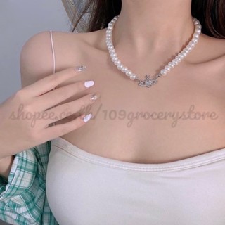 ⭐️CHOKER⭐️สร้อย Pearl Vivianne สร้อยคอมุก สร้อยคอสไตล์เกาหลี เครื่องประดับสำหรับผู้หญิง