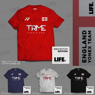 Yonex English England Badminton T-Shirt National Team Model Jersey TRME Sports  Combed Print Badminton Shirt All E FIFA