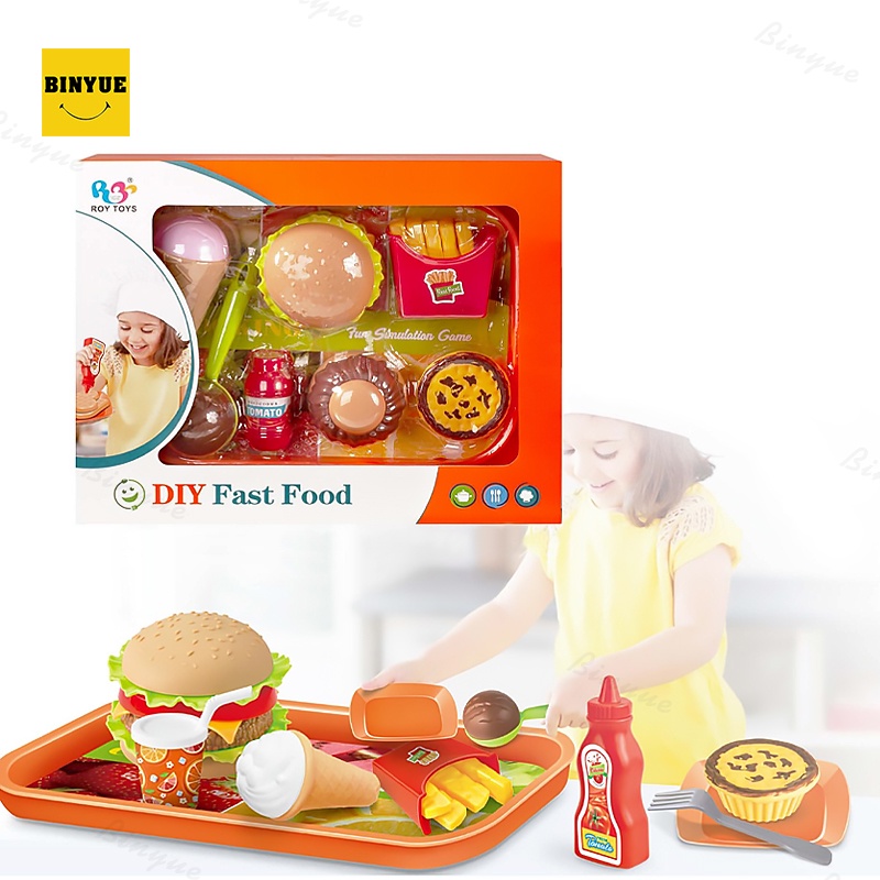 binyue-8900c-ชุดอาหารจำลอง-ของเล่นเด็ก-อาหารจำลอง-แฮมเบอร์เกอร์จำลอง-ของเล่นจำลอง-เซ็ตอาหาร