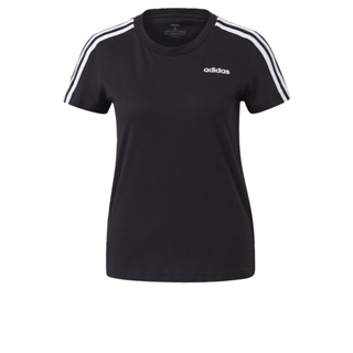 adidas ไลฟ์สไตล์ เสื้อยืด Essentials 3-Stripes ผู้หญิง สีดำ DP2362