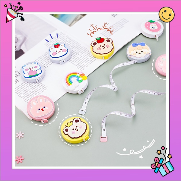 สายวัด-สายวัดตัว-วัดเอว-ตลับเมตรพกพา-ยาว-150cm-ลายการ์ตูน-น่ารัก-tape-measure-cute-item