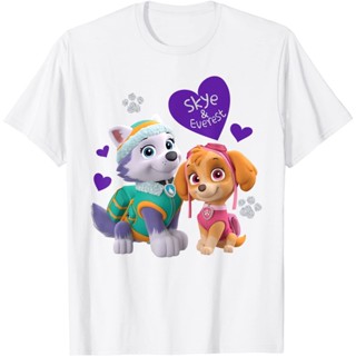 เสื้อยืดคอกลม แขนสั้น ผ้าฝ้ายแท้ พิมพ์ลายอนิเมชั่น Paw Patrol สําหรับเด็กS-5XL