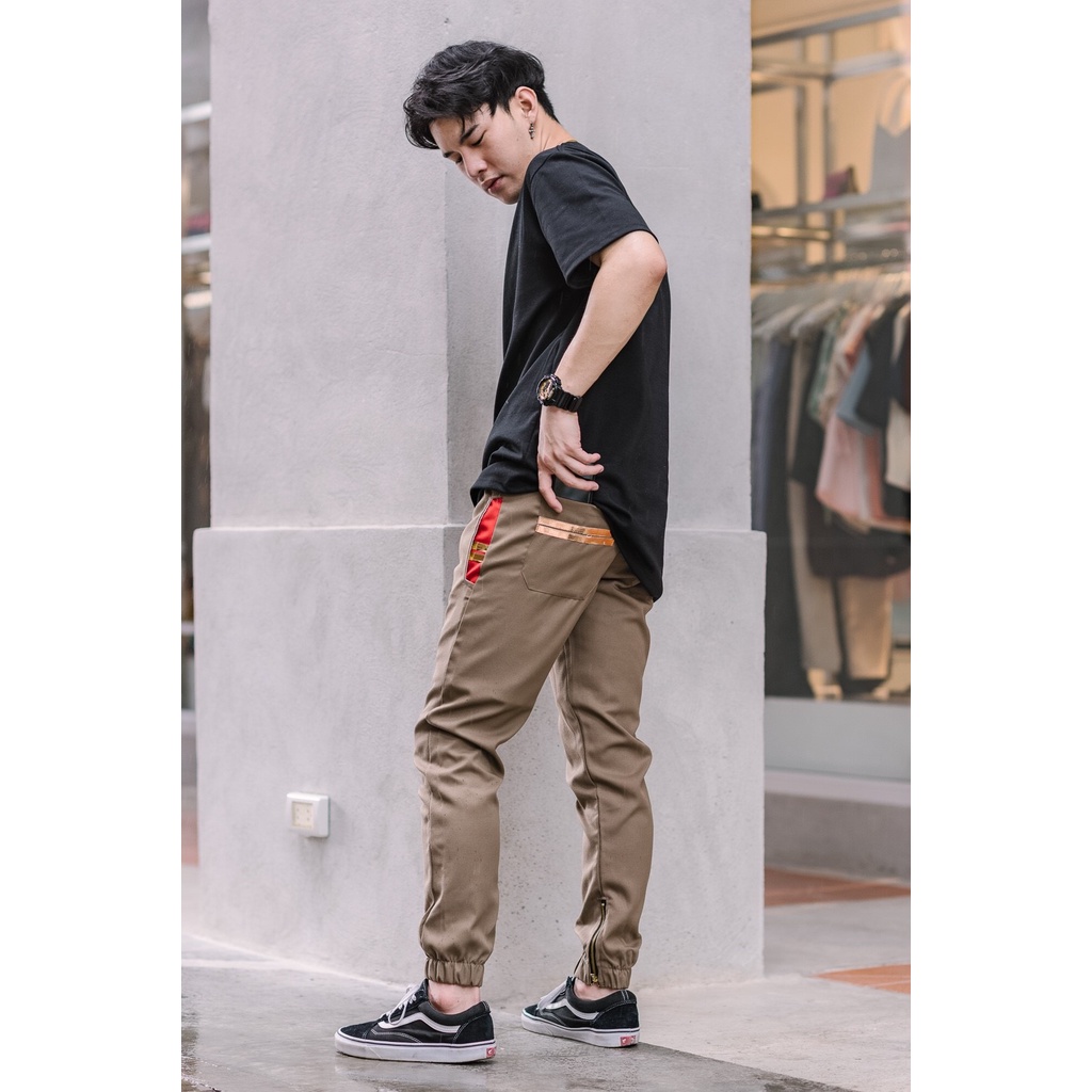 กางเกง-jogger-พรีเมี่ยม-ผ้า-cotton-รหัส-ss601-ครีม-size-l-เอว26-36