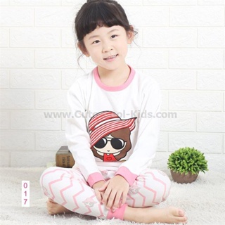 LGM-017-GM ชุดนอนเด็กแนวเกาหลี สีขาว Girl 🚒 พร้อมส่ง ด่วนๆ จาก กทม 🚒