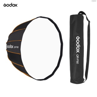 Godox ซอฟท์บ็อกซ์พาราโบลิก กระจายแสง ขนาด 90 ซม. พร้อมกระเป๋าจัดเก็บ สําหรับถ่ายภาพในสตูดิโอ