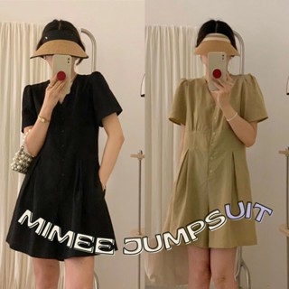 สินค้า (พร้อมส่ง) Mimee jumpsuit 🍪🥐 C3690 จั้มสูทขาสั้น จั้มสูทสไตล์เกาหลี จั๊มสูท jumpsuit