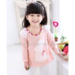 TLG-838 เสื้อแขนยาวเด็กผู้หญิง sweater ลายกระต่าย Size-100 (3-4Y)