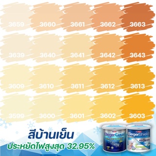 Beger สีส้มอมเหลือง กึ่งเงา ขนาด 3.5L เกรดสูง สีทาภายนอก+สีทาภายใน ไดม่อนชิลด์+แอร์คลีน สีทาบ้าน  สีน้ำอะคริลิค