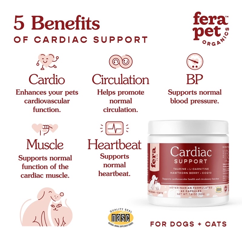 อาหารเสริมสุนัขและแมว-fera-pet-organics-cardiac-support-for-dogs-and-cats-ขนาด-60-capsules