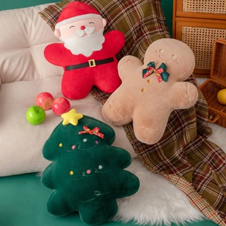 Best Merry Christmas Tree Santa Claus Throwing Pillow Toys Cartoon Soft Cushion Stuffed Doll Gingerbread Man Home Decor