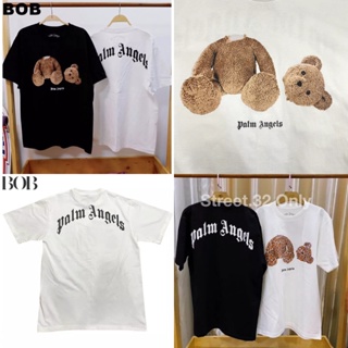 BOB เสื้อยืดแขนสั้น Palm Angels ลายหมี kill the bear unisex tshirt SMLXL2XL3XL unisex #polo