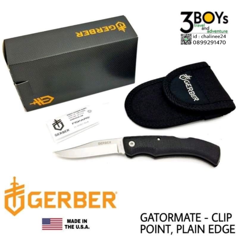 มีดgerber-รุ่นgatormate-clip-pointมีดรุ่นเล็กสุดของรหัส-gator-ด้ามลายหนังจระเข้-พร้อมซองไนล่อน-ผลิต-usa-เลิกผลิตแล้ว