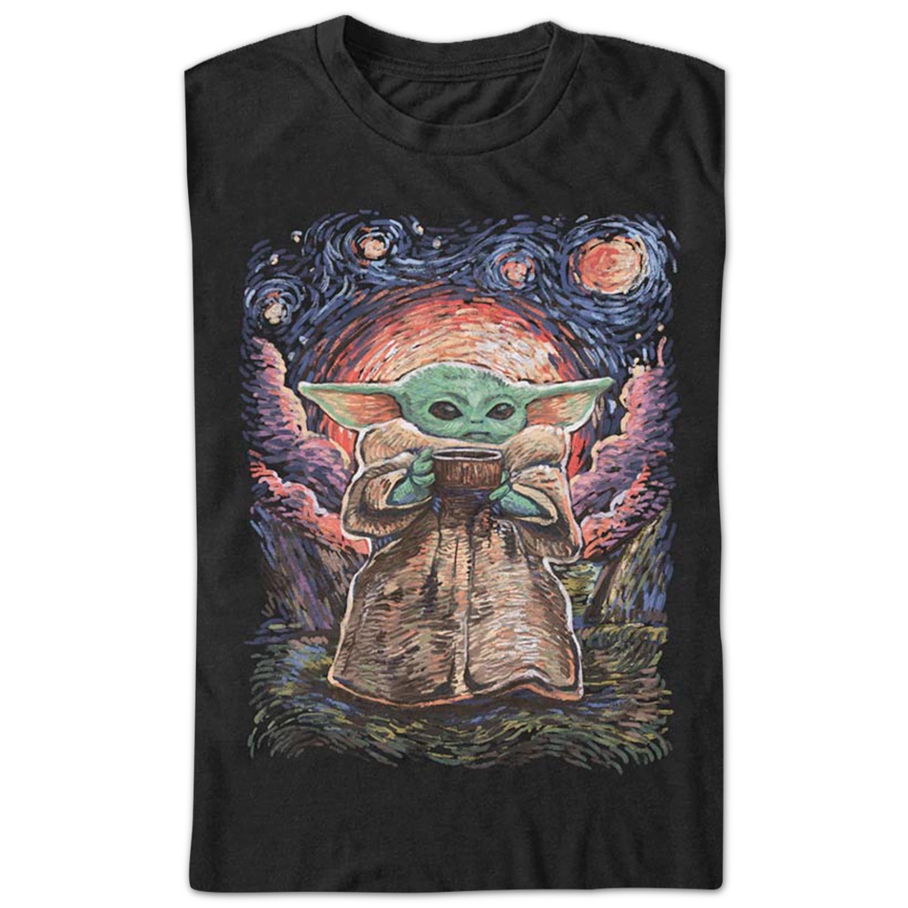 starry-child-the-mandalorian-star-wars-t-shirt-เสื้อแฟชั่นผญ-เสื้อยืดสีขาวผู้ชาย-เสื้อยืด-cotton-เสื้อเด็กหญิง