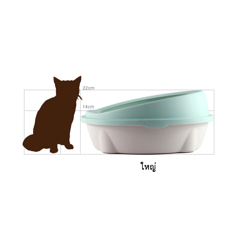 bn-101-กระบะทรายแมว-ห้องน้ำแมว-ของใช้แมว-ขอบสูงป้องกันทรายกระเด็น-สีพาสเทล-พร้อมที่ตัก-พร้อมส่ง