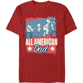 All American Dad The Simpsons T-Shirt เสื้อยืดสีขาวผู้ชาย เสื้อขาว เสื้อเด็กหญิง