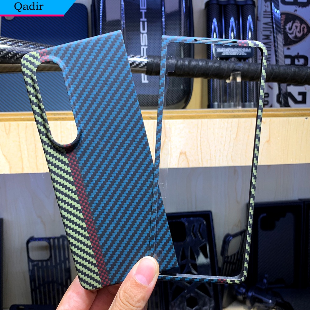 QADIR for Samsung Galaxy z fold 4 case Pure Carbon Fiber antifall Thin