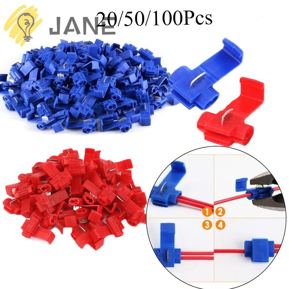 ราคาและรีวิวJANE 20/50/100Pcs Professional Quick Connector No Welding Fast Splice Crimp Terminals Block Spring Wire Home Improvement No Screw Clamp Electrical Supplies Useful Cable Fitting/Multicolor