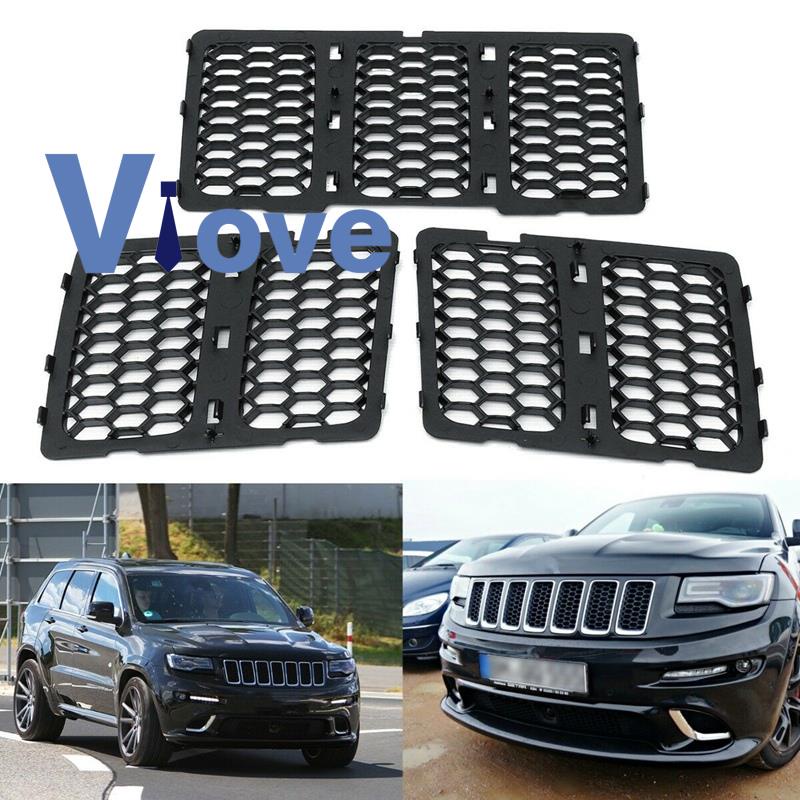 ชุดกระจังหน้ารถยนต์-สีดํา-สําหรับ-jeep-grand-cherokee-2014-2016