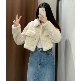 Zara เสื้อแจ็กเก็ตสั้น ผ้าขนแกะ แฟชั่นฤดูใบไม้ร่วง และฤดูหนาว สําหรับผู้หญิง ปี 20224341743