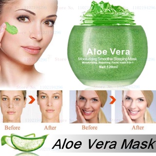 Aloe Vera Hydrating Repair Sleeping Mask 3-in-1 Gel Leave-In Mask Nourishes Pores Skin Becomes Supple Oil Control Shrink