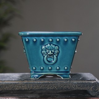 Jingdezhen กระถางดอกไม้เคลือบ ทรงสี่เหลี่ยม สีสันสดใส สไตล์จีนคลาสสิก สําหรับตกแต่งบ้าน