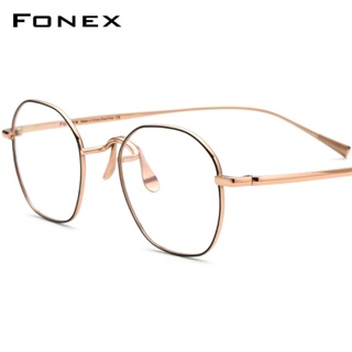 Fonex แว่นตา กรอบไทเทเนียม ทรงสี่เหลี่ยม สไตล์วินเทจ สําหรับผู้หญิงและผู้ชาย F85731