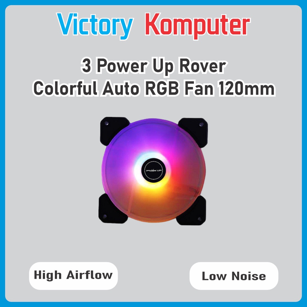 3 Power Up Rover RGB พัดลม 120 มม.ไฟอัตโนมัติสีสันสดใส LED 12 ซม.พัดลม ...